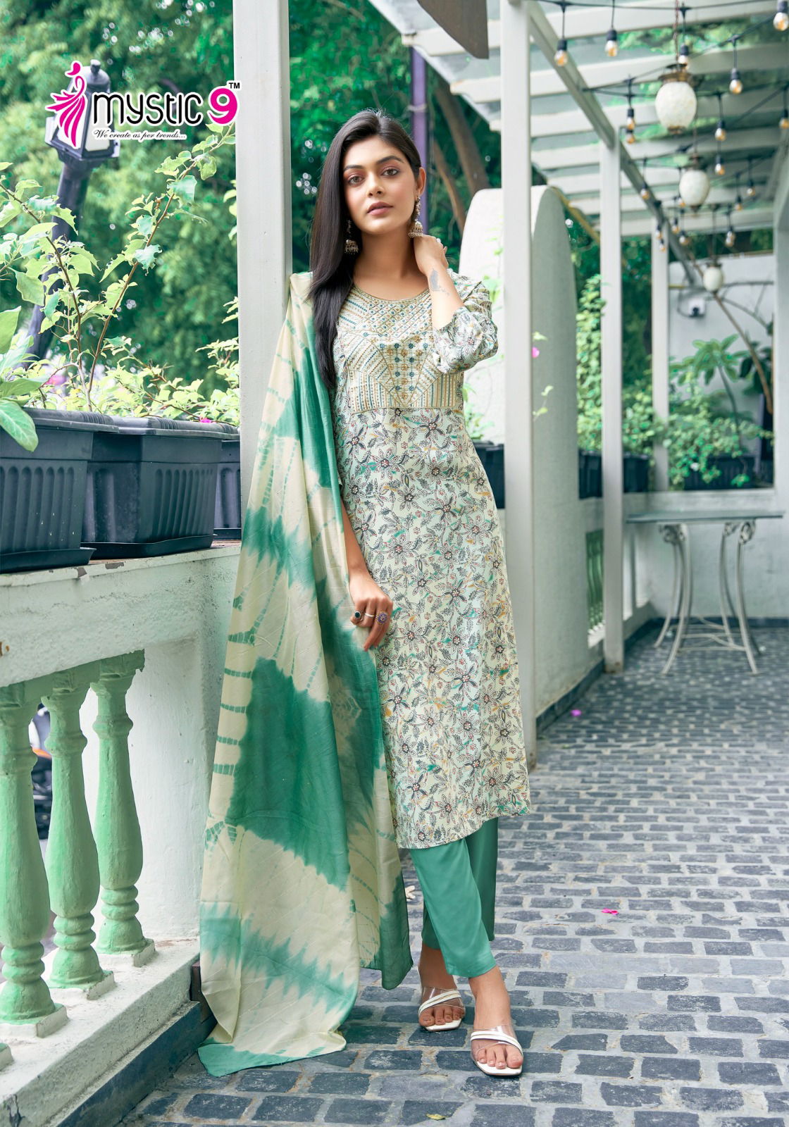 Sabri Vol 1 By Mystic 9 Rayon Printed Kurti With Bottom Dupatta Wholesalers In Delhi
